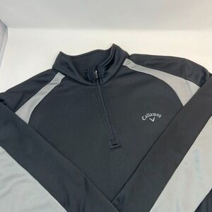 Callaway 1/4 Zip Top Long Sleeve Mens XL Jacket Black With Gray